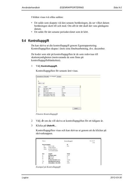 PALASSO Egenrapportering - PALASSO - Logica