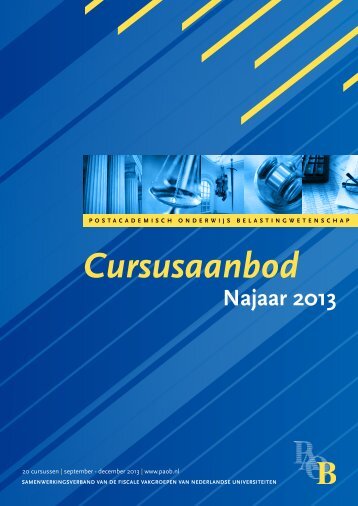 Cursusaanbod najaar 2013 - Paob