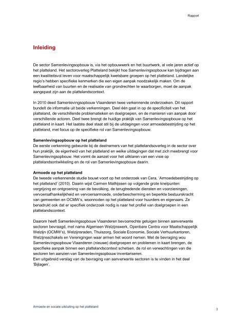 Armoede en sociale uitsluiting op het platteland - rapport (juni 2011)