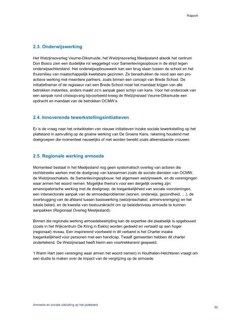 Armoede en sociale uitsluiting op het platteland - rapport (juni 2011)