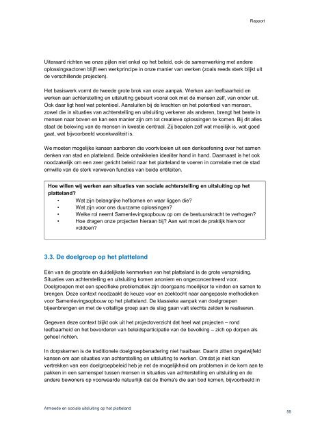 Armoede en sociale uitsluiting op het platteland - rapport (juni 2011)