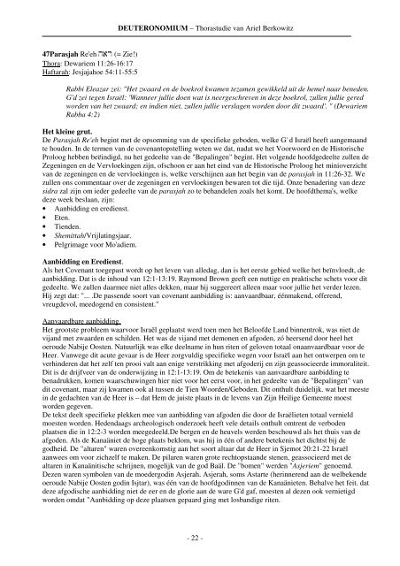 DEUTERONOMIUM – Thorastudie van Ariel Berkowitz - 22 ...