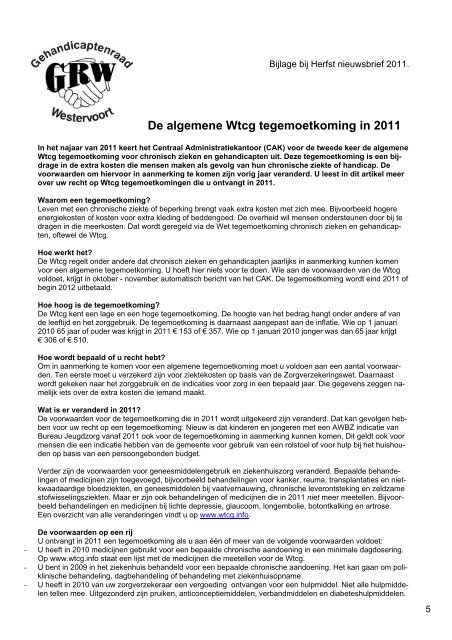 Nieuwsbrief - Gehandicaptenraad Westervoort