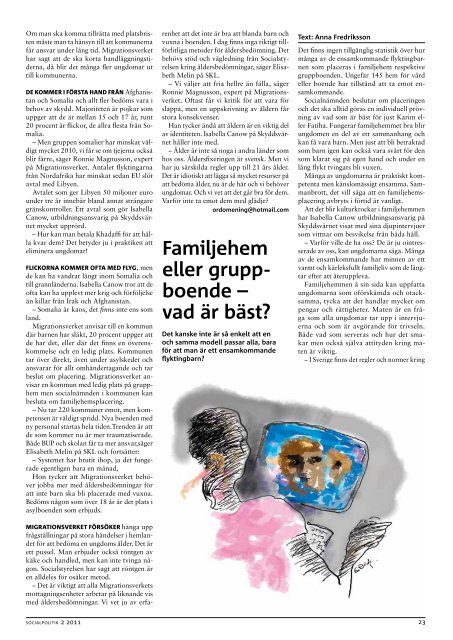 Ladda ner nr 2, 2011 av Socialpolitik, (pdf-fil)