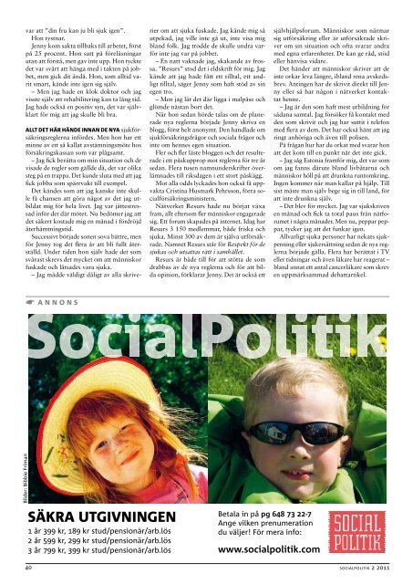 Ladda ner nr 2, 2011 av Socialpolitik, (pdf-fil)