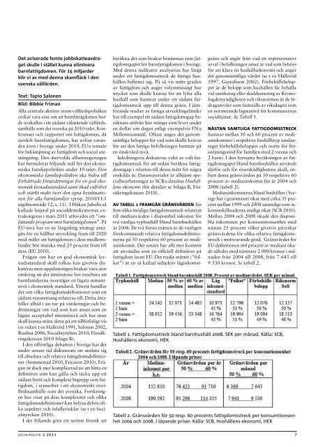 Ladda ner nr 2, 2011 av Socialpolitik, (pdf-fil)