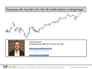 Anpassa din handel och risk till marknadens svängningar - SIP Nordic