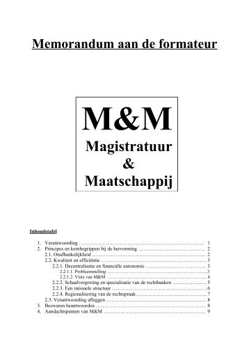 Memorandum van Magistratuur & Maatschappij 2010