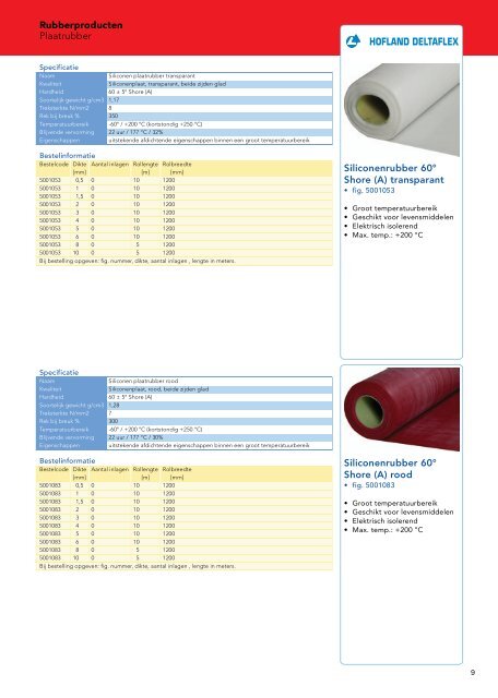 Algemene productcatalogus Hofland Deltaflex Rubbertechniek BV