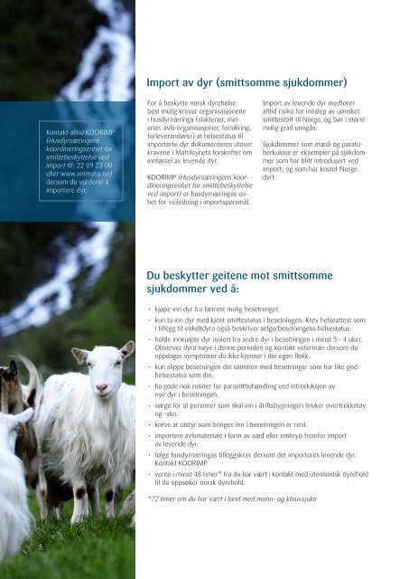 Brosjyre smittevern.pdf - Helsetjenesten for geit - Tine