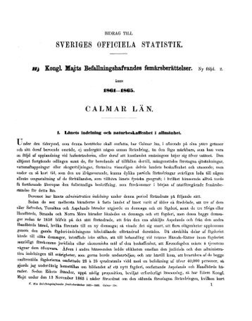 1861-1865 Kalmar län - Statistiska centralbyrån