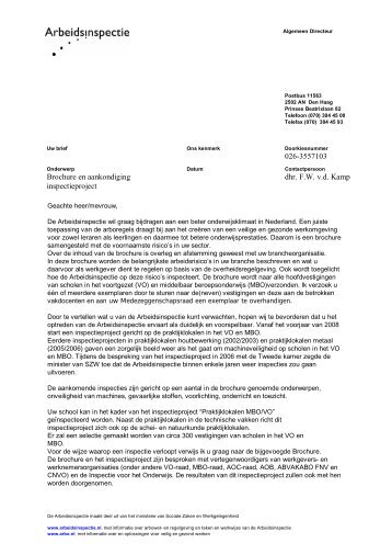 026-3557103 Brochure en aankondiging inspectieproject dhr. F.W. ...