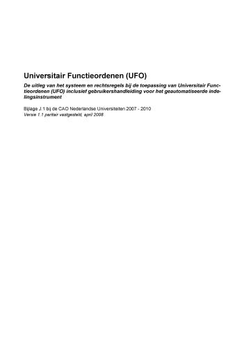 Universitair Functieordenen (UFO) - VSNU