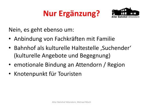 Präsentation der Infoveranstaltung Alter Bahnhof am ... - Attendorn