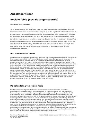 Cognitieve gedragstherapie bij sociale fobie - Psychologen praktijk ...