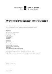 Weiterbildungskonzept Innere Medizin - UniversitätsSpital Zürich