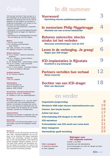 Nieuw: ICD-spreekuur - Stichting ICD dragers Nederland