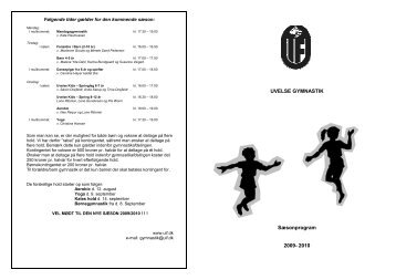 UVELSE GYMNASTIK Sæsonprogram 2009- 2010 - Uvelse Idræts ...