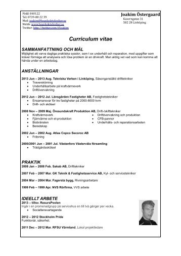 Mitt CV (PDF) - Joakim Östergaard