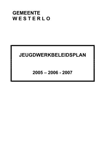 jeugdwerkbeleidsplan 2005-2007 - Gemeente Westerlo