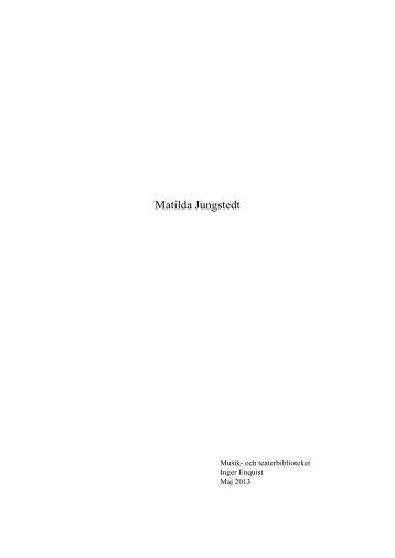 Matilda Jungstedt - Statens musikverk