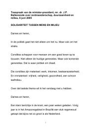 Toespraak van de minister-president, mr. dr. J.P. Balkenende over ...