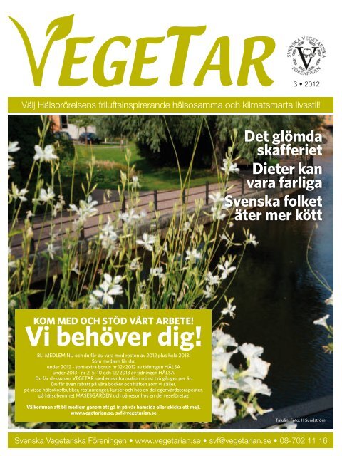 Vegetar nr 3-2012 - Svenska Vegetariska Föreningen