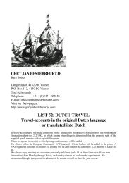 LIST 52: DUTCH TRAVEL Travel-accounts in the original Dutch ...