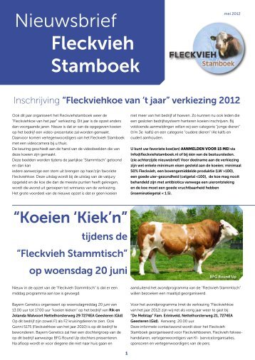 Klik hier om de nieuwsbrief te lezen - Fleckvieh Stamboek