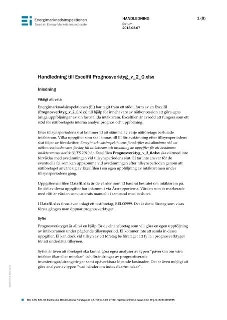 Handledning v.2.0 (pdf 2 MB) - Energimarknadsinspektionen