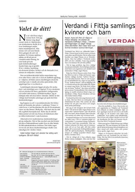 Länk till Botkyrka Tidning 3/2006 i pdf-format - Socialdemokraterna