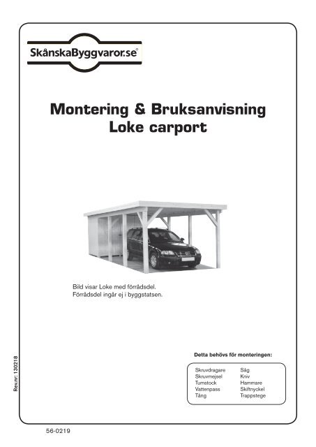 Monteringsanvisning Carport Loke 2 - Skånska Byggvaror