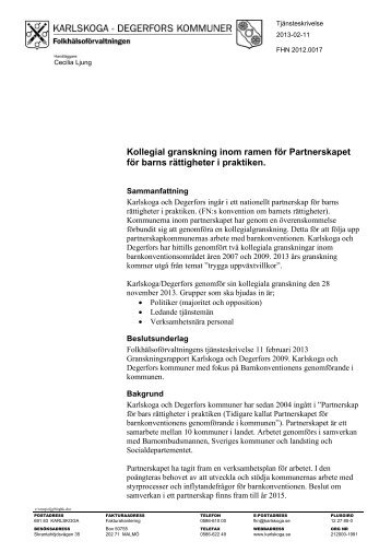 Kollegial granskning inom ramen för Partnerskapet för barns ...