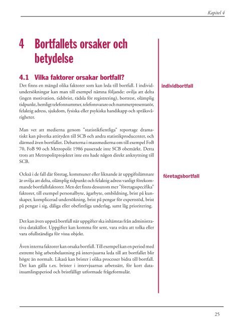 Minska bortfallet (pdf) - Statistiska centralbyrån