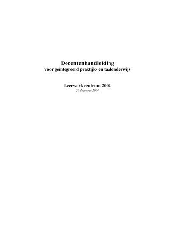 Docentenhandleiding