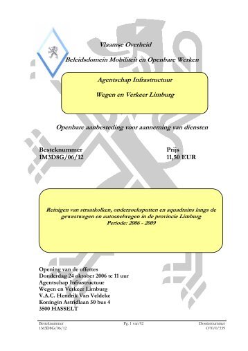 Vlaamse Overheid Beleidsdomein Mobiliteit en Openbare Werken ...