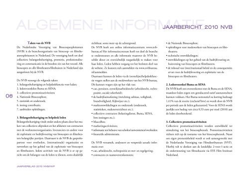 jaarverslag 2010 - Nederlandse Vereniging van Bioscoopexploitanten