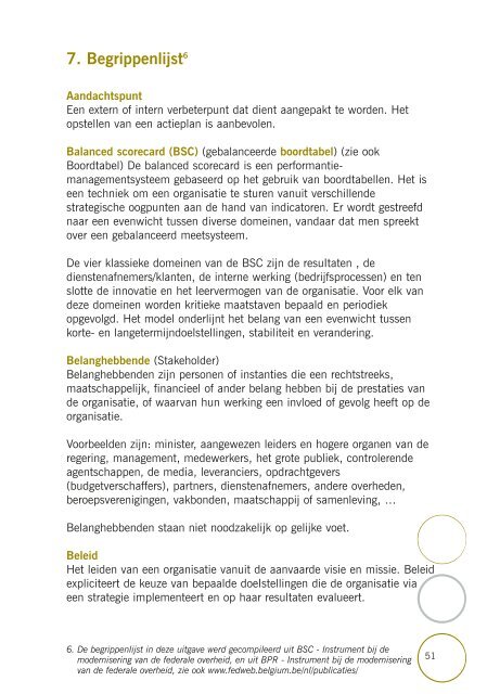 Naar een Balanced Scorecard voor ... - Fedweb - Belgium