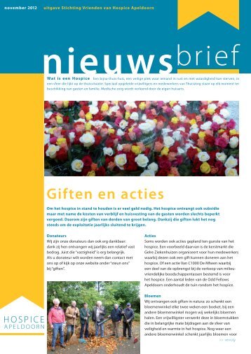 Giften en acties - Hospice Apeldoorn