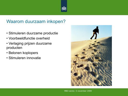 Presentatie VROM 'Duurzaam inkopen' - MBO Raad