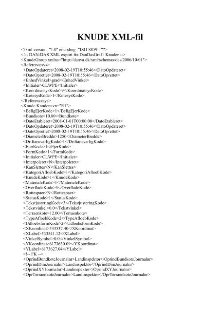 DanDas xml-filer for levering af landinspektør ... - Vejle Spildevand