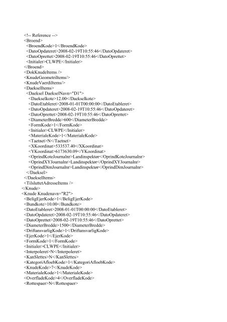 DanDas xml-filer for levering af landinspektør ... - Vejle Spildevand