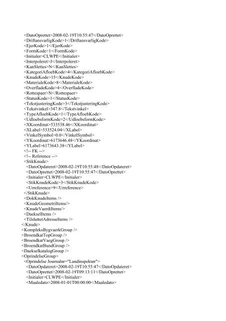 DanDas xml-filer for levering af landinspektør ... - Vejle Spildevand