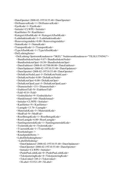 DanDas xml-filer for levering af landinspektør ... - Vejle Spildevand