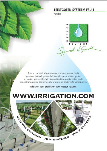 Produktfolder Teeltgoten Systeem Fruit - Aardbei - Meteor Systems