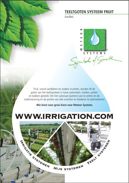 Produktfolder Teeltgoten Systeem Fruit - Aardbei - Meteor Systems