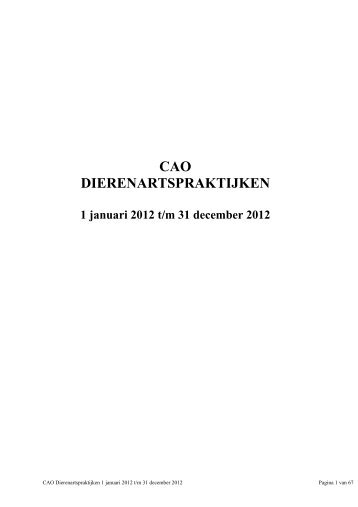 Cao Dierenartsenpraktijk 2012.pdf - bpl-dierenartsen