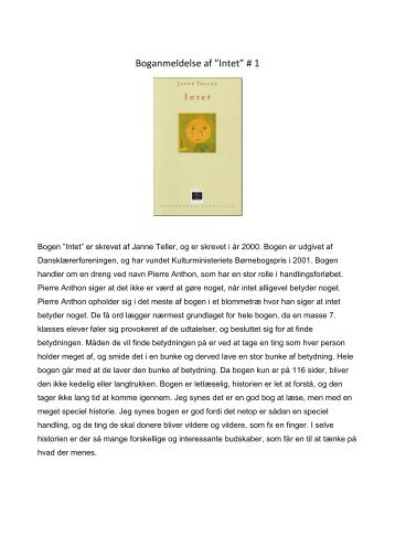 Boganmeldelse af ”Intet” # 1