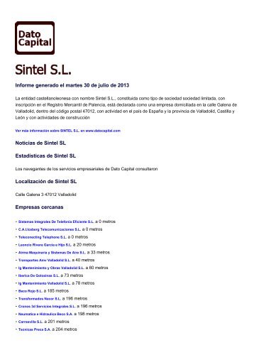 Sintel SL, España - datocapital.com