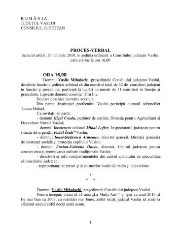 PROCES-VERBAL ORA 16,00 - Consiliul Judetean Vaslui